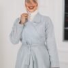 چاكيت ساده أنيق طويل بحزام